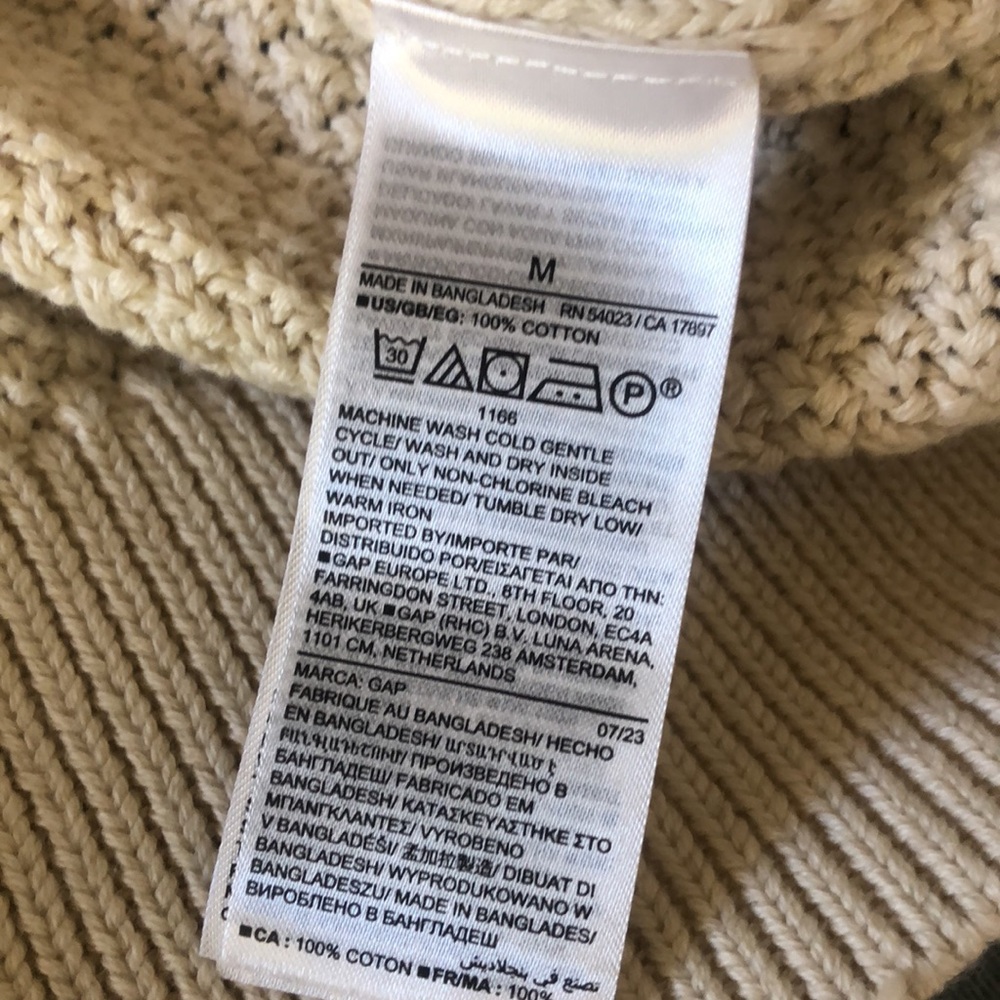 NEW GAP Relaxed Cable Knit Mockneck Sweater Birch White Size M - Picture 5 of 5